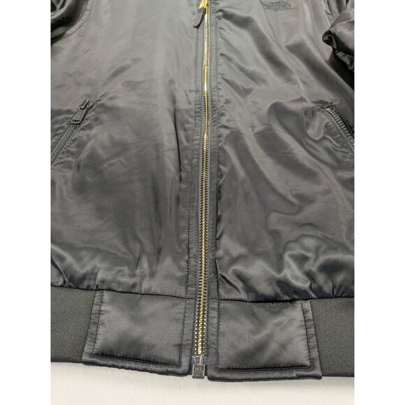 North Face Bomber Jacket Women S Black Athleisure Preppy Stylish Cozy Outerwear - Picture 4 of 12